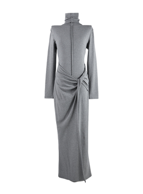 【金金宠粉】法式优雅风修身长袖侧绑带设计连衣裙HBZXP710194