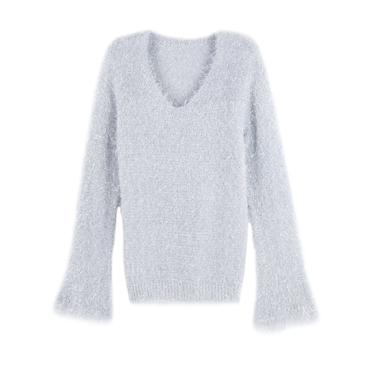 2026年春季新款温柔优雅复古毛绒V领喇叭袖针织衫HBZXW918707,女装/女士精品,毛针织衫,淘宝优惠券,粉丝福利购,淘宝优惠卷