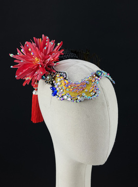 新款古典舞忆红妆舞蹈演出表演头饰刘怡萱同款假发艺考扇子舞定制