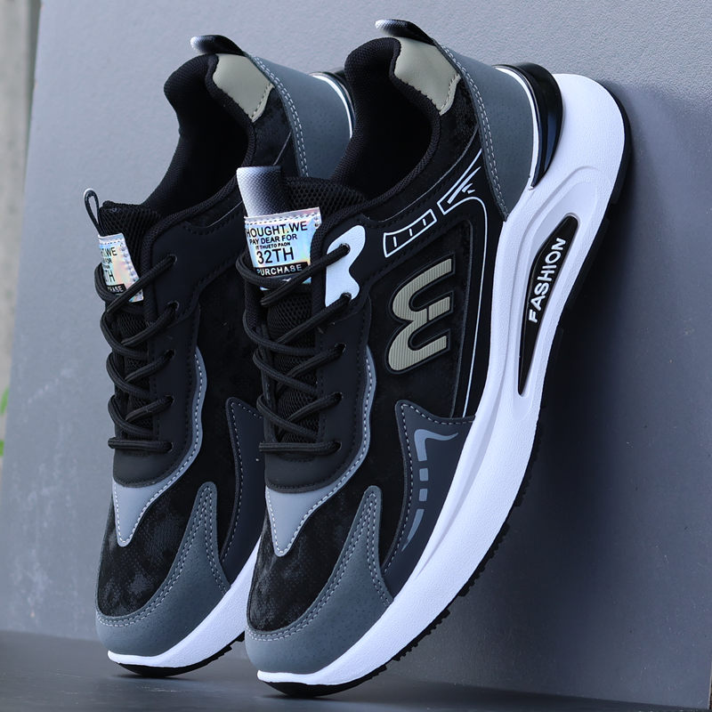 男鞋秋冬季新款皮面防水运动鞋潮流休闲鞋百搭防滑耐磨防臭跑步鞋