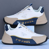 百搭潮鞋 男鞋 男款 厚底增高跑步鞋 2025新款 秋冬皮面防水休闲运动鞋