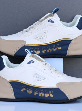 男鞋2025新款秋冬皮面防水休闲运动鞋男款厚底增高跑步鞋百搭潮鞋