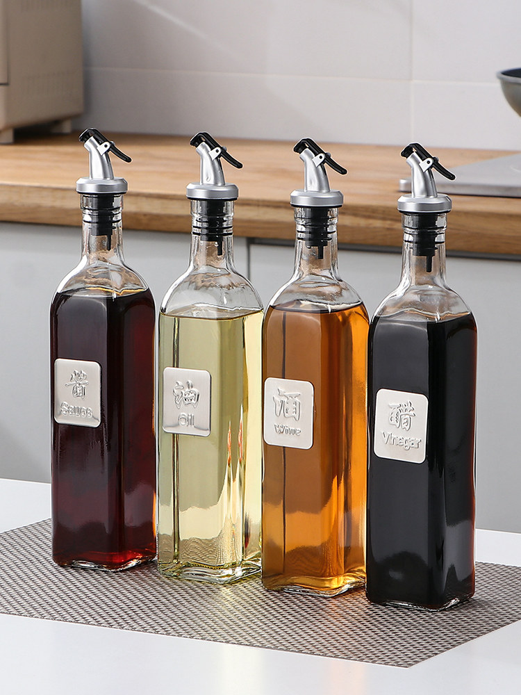 玻璃油壶 酱油醋瓶高档进口调味瓶带盖子橄榄油玻璃瓶葡萄储酒器
