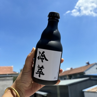 新款330ml蒙砂黑高端咖啡瓶 港风奶茶玻璃瓶 复古冷萃瓶  啤酒瓶