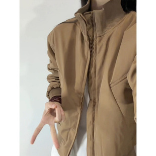 美式bomber飞行夹克羽绒服男女款冬季加厚立领棒球服cleanfit外套