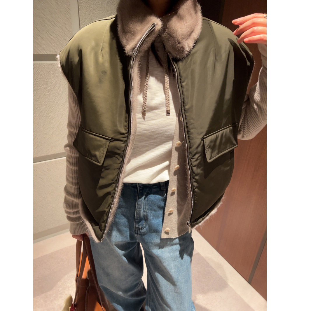 韩国东大门宽松立领双面穿仿水貂毛保暖皮草棉服背心马甲外套女冬