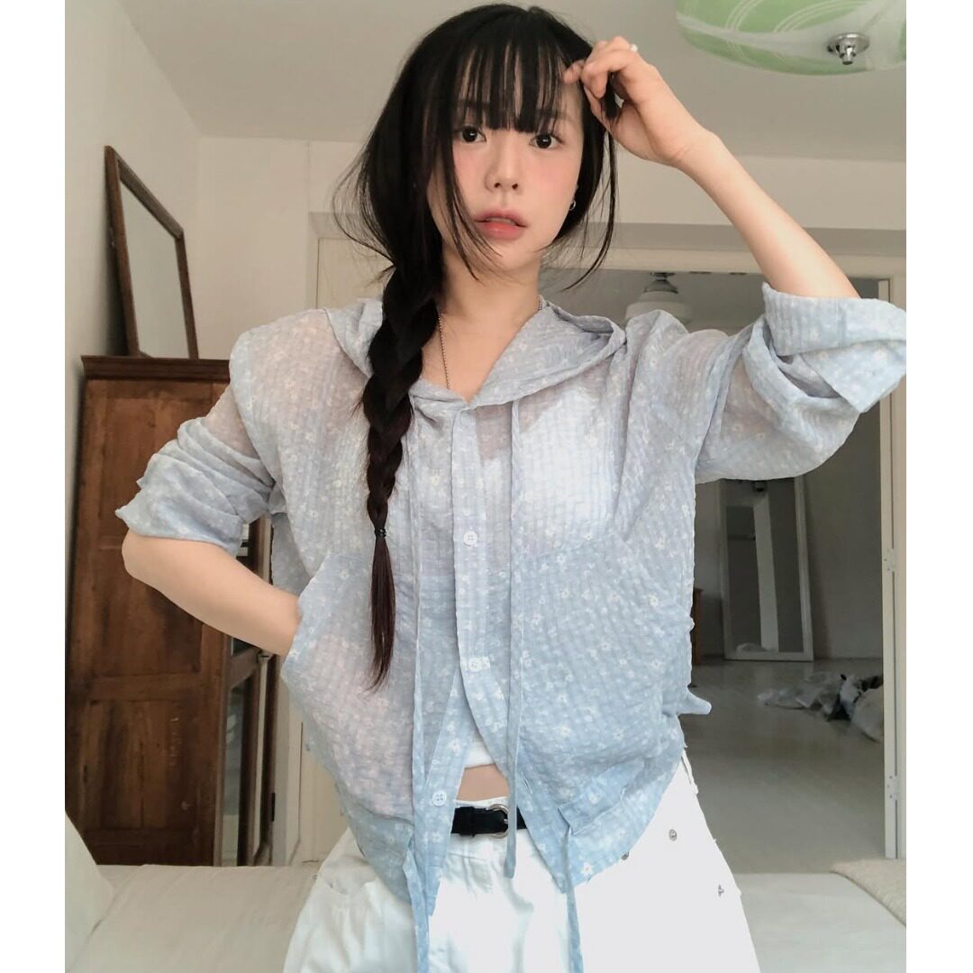 韩国薄款连帽防晒外套