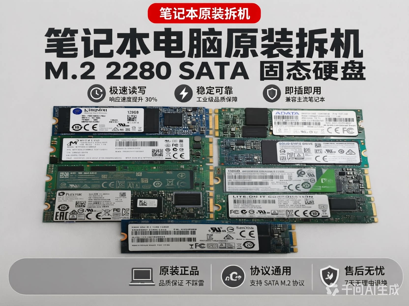二手英特尔M.2 128G NGFF 2280原装正品 笔记本台式机固态硬盘