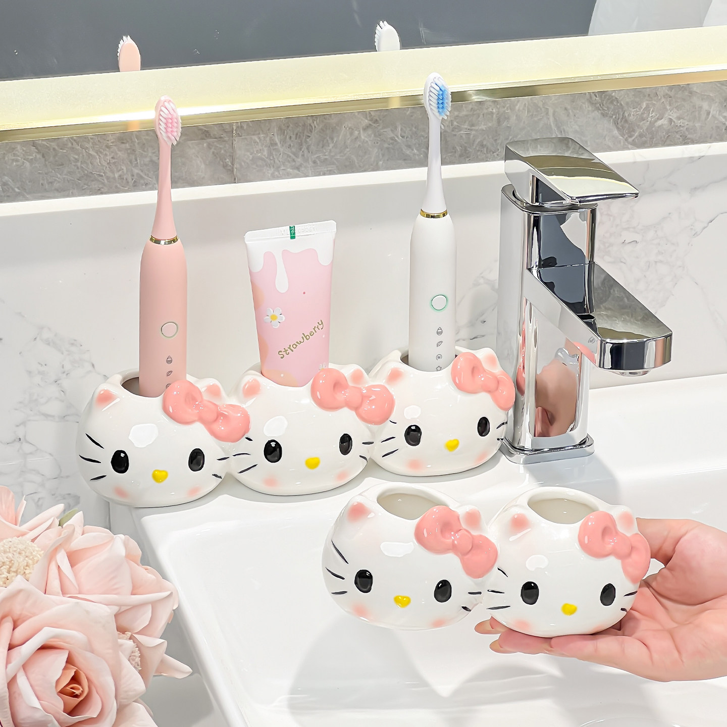 高颜值电动牙刷架子置物架情侣牙膏放置洗漱台面底座支架陶瓷座托,家庭/个人清洁工具,牙刷架/牙具座,淘宝优惠券,粉丝福利购,淘宝优惠卷