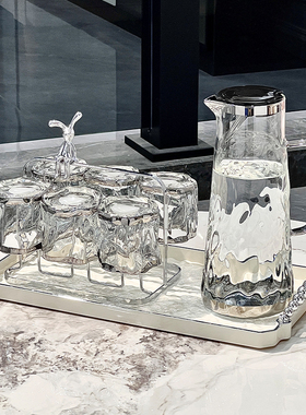 轻奢高级感玻璃水杯家用套装喝水杯子待客水具泡水壶茶杯乔迁礼盒