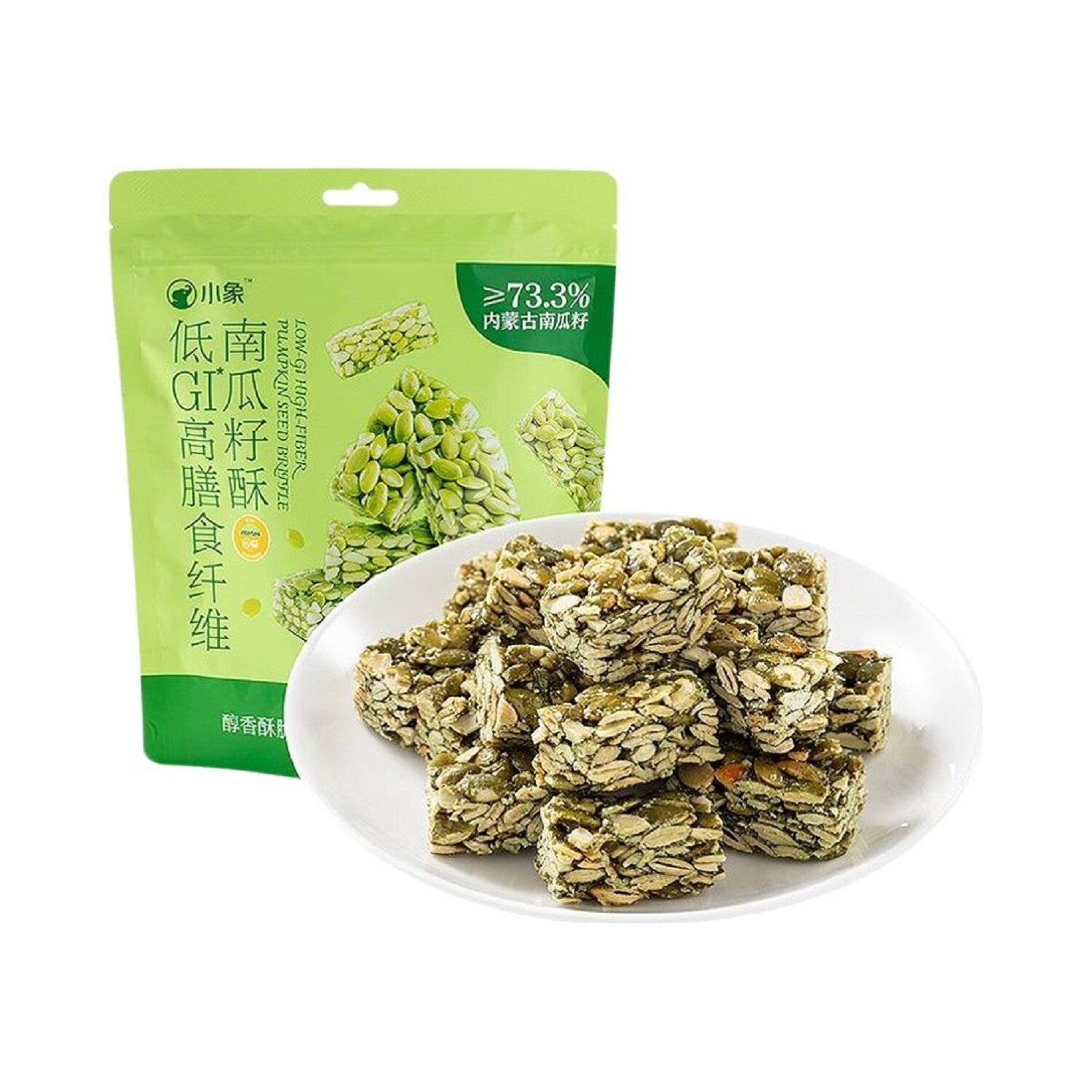 小象低GI高膳食纤维南瓜籽酥180g坚果酥零食点心下午茶超市代购