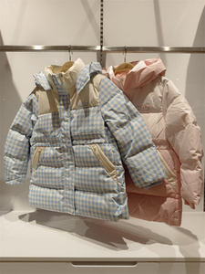 巴拉巴拉女童羽绒服2023冬装新款中大童连帽加厚外套202423107016
