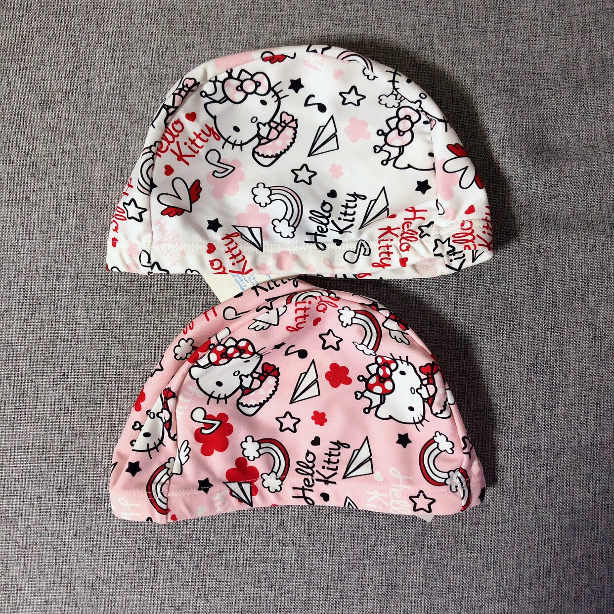 Hello kitty专柜正品儿童游泳帽子凯蒂猫女童高弹力均码泳帽