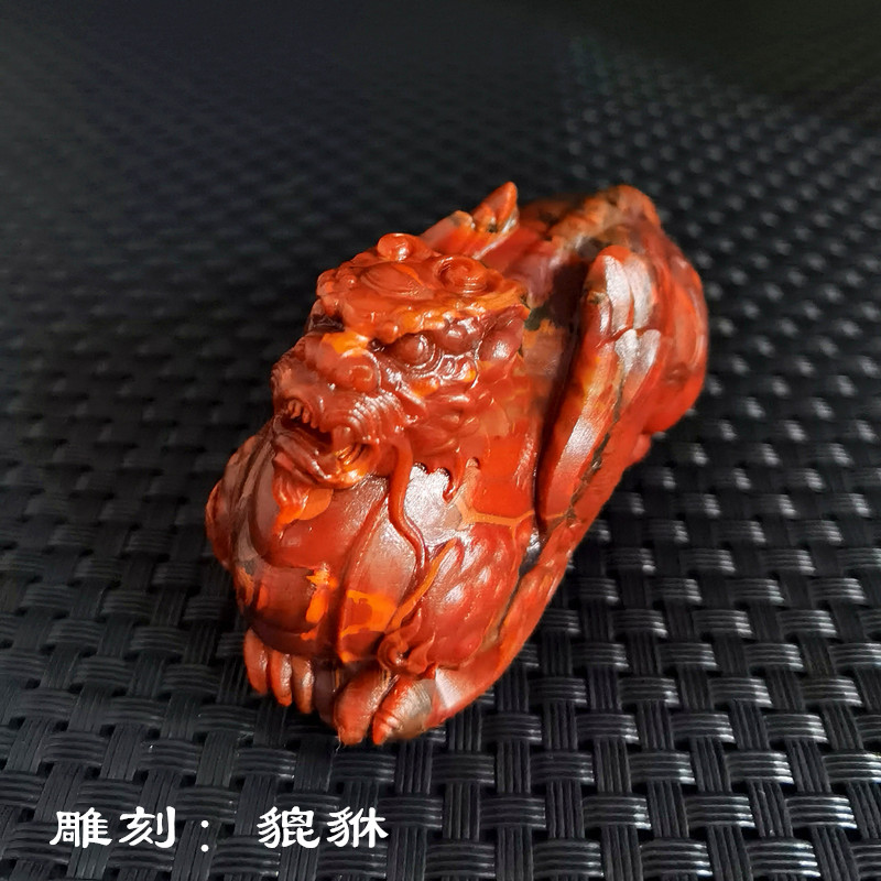 精品北票战国红手把件亦可做小摆件雕刻的是貔貅原创设计新品上市