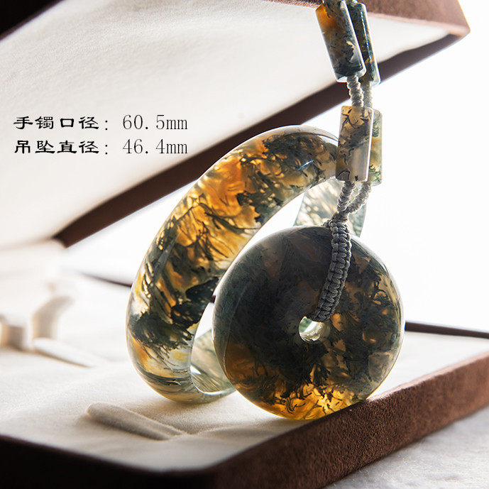 阜新金果玛瑙天然本地水草男女项链吊坠手镯民族原创设计新品上市