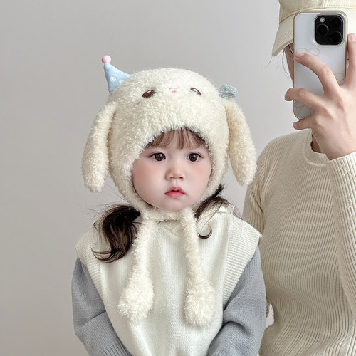 女宝宝帽子超萌儿童毛绒护耳帽
