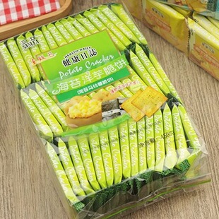 三立马铃薯饼干薄脆饼干海苔味蒜香味芝士咸味小饼干单独小包装