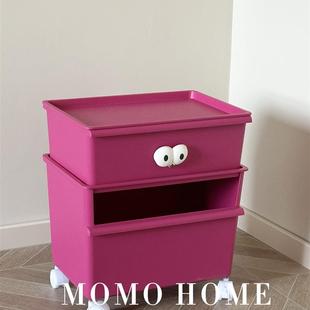 HOME小红书收纳箱滑轮双层收纳盒儿童储物箱玩具杂物 MOMO