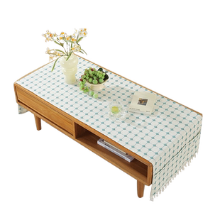 客厅茶几桌布现代简约2024新款长条布艺盖布长方形冰箱防尘盖巾布