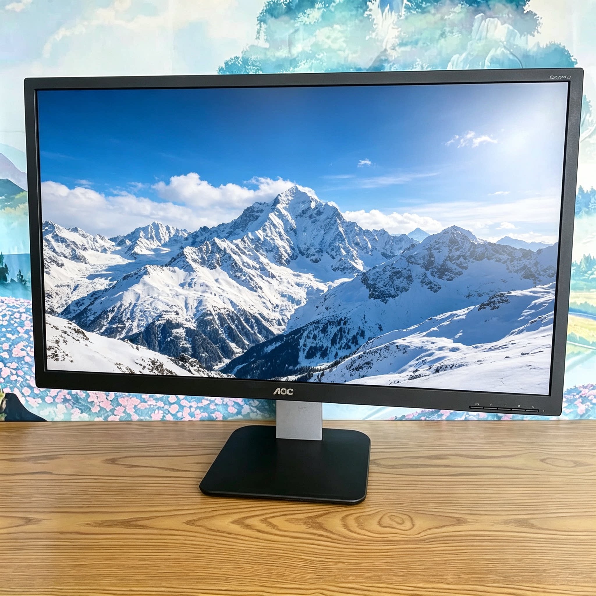 二手 AOC Q27P1 27寸 2K 显示器 IPS 屏 升降旋转 设计办公电脑屏图片
