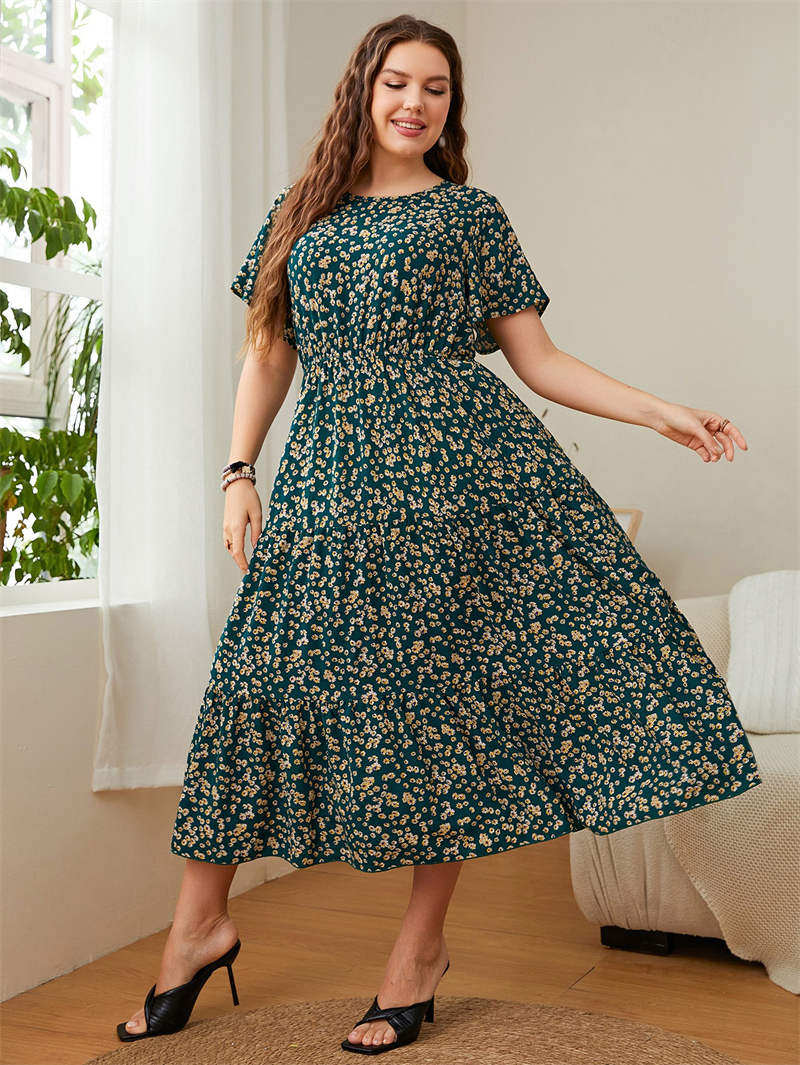 Plus Size Summer Chiffon Dress XL-4XL Long Maxi Skirt - Taobao product photo 4