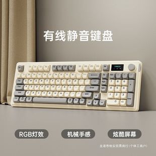 游戏2025光键盘键盘发新款 静音键手感办公有线 机械年鼠标女生套装