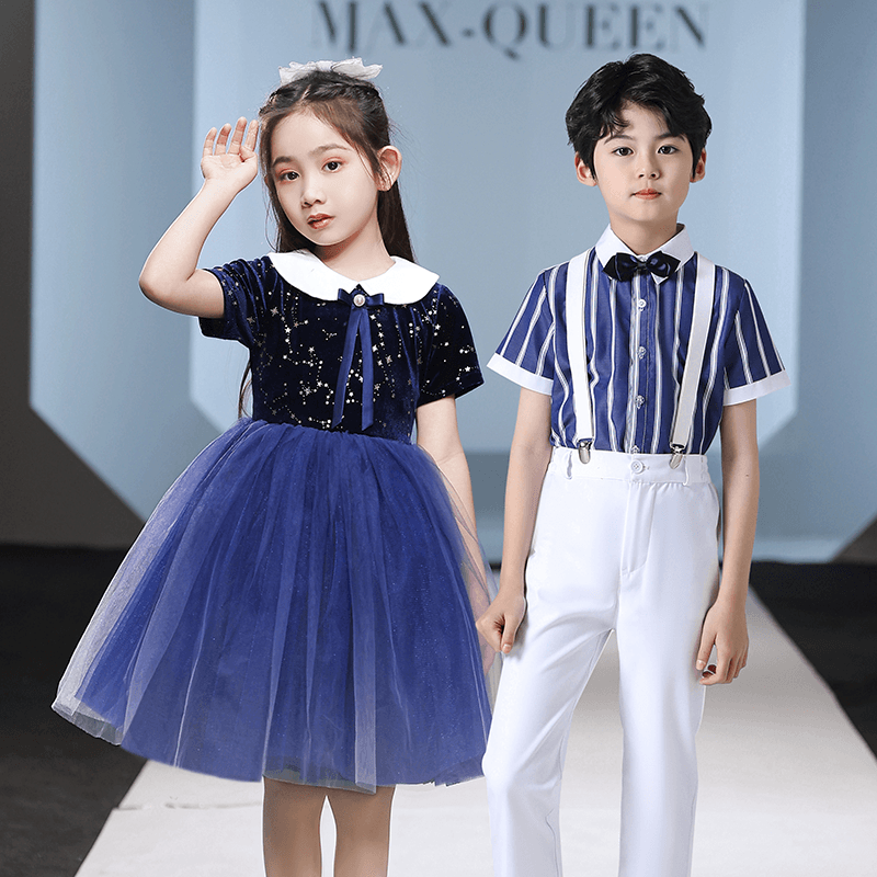 元旦儿童男女合唱朗诵演出服小学幼儿园公主舞蹈裙古筝乐器表演服