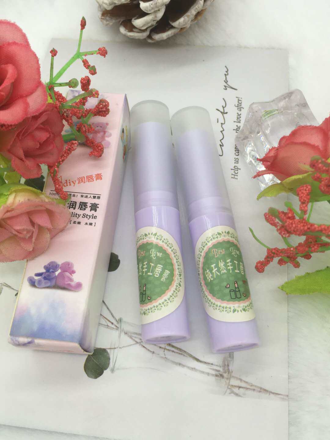 手工润唇膏保湿滋润补水无色男女学生护唇膜去死皮淡化唇纹口红打