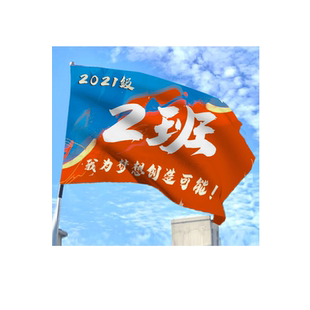 班旗定制班徽图案大旗子彩旗设计学校篮球足球队旗制作幼儿园活动手摇旗中学生运动会开幕式入场加油旗帜定做