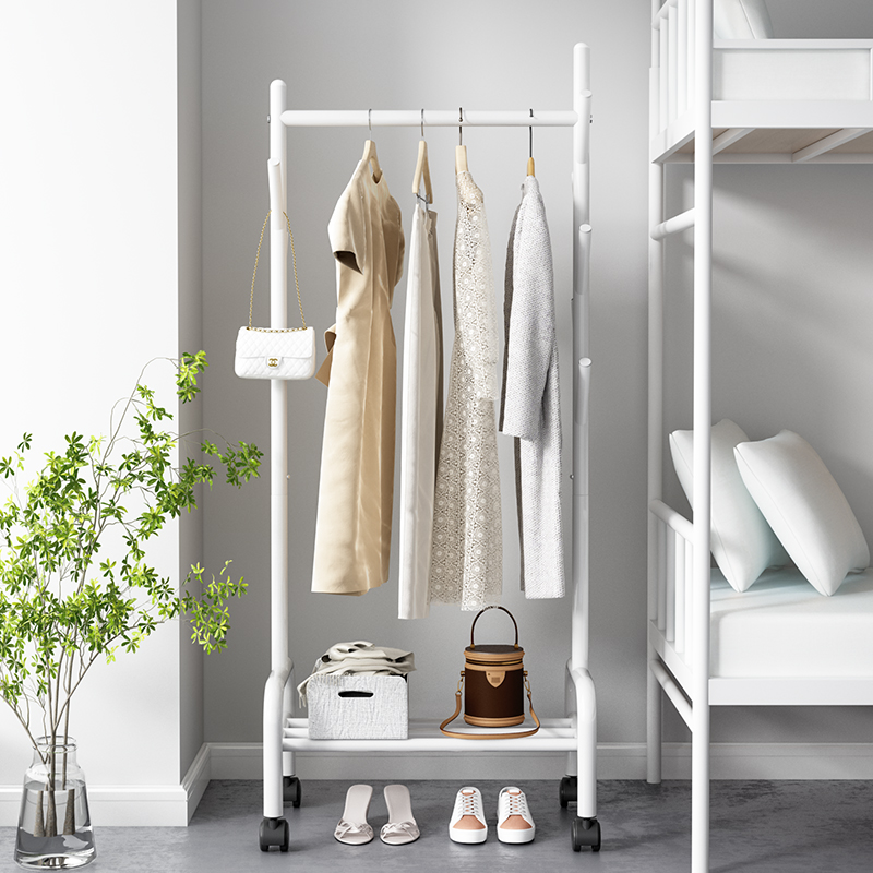 宿舍落地可移动不占地置物挂衣架