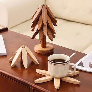 实木隔热垫客厅厨房创意摆件家用耐高温防烫锅垫杯垫桌面装饰礼品