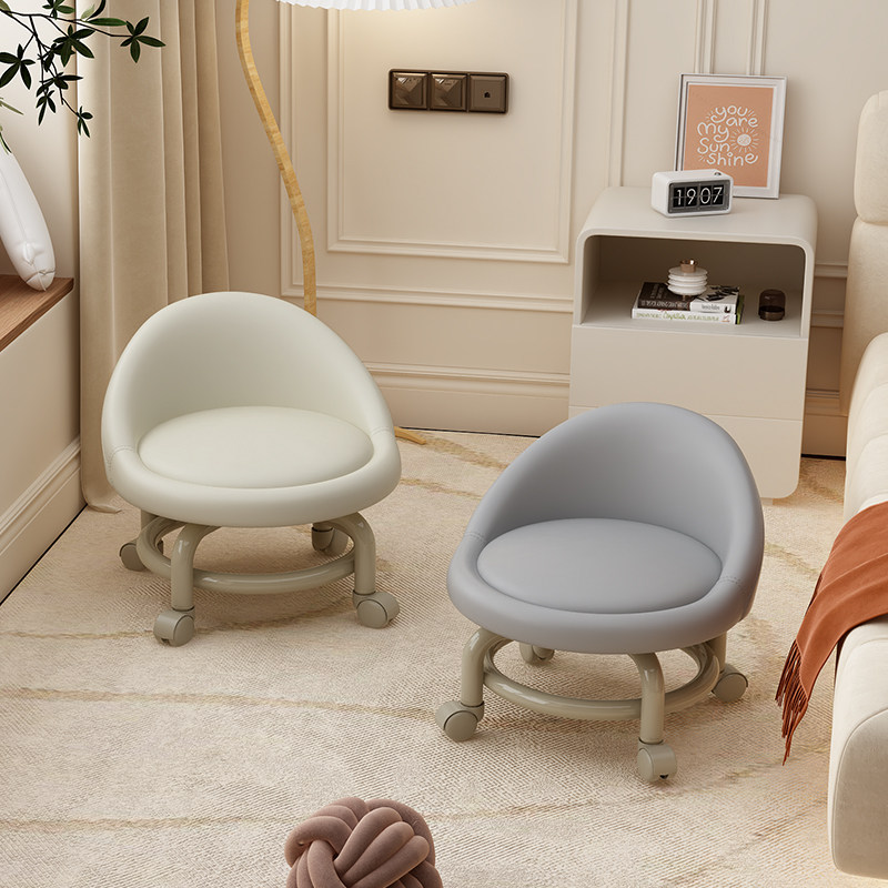 小凳子滑轮矮凳带万向轮学步凳家用懒人轮滑儿童小椅子网红板凳