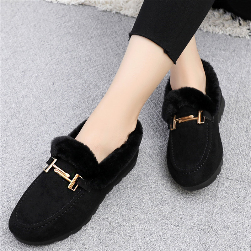 冬季新款豆豆鞋女平底加绒女鞋保暖棉鞋防滑工作鞋休闲老北京布鞋,女鞋,棉鞋,淘宝优惠券,粉丝福利购,淘宝优惠卷