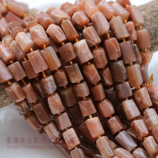 天然水晶随形柱金太阳柱型散珠 手工半成品柱形珠隔珠配珠diy配件