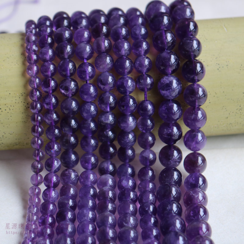 4-12mm天然乌拉圭深紫晶散珠diy