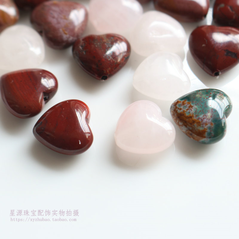 天然玛瑙爱心手工耳环坠子