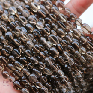 天然茶晶随形半成品散珠子 手串头饰diy手链项链串珠编织材料配饰