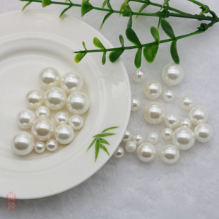 天然半孔贝珠电镀白色贝珠宝散珠子 diy发簪耳钉耳饰古风材料配件