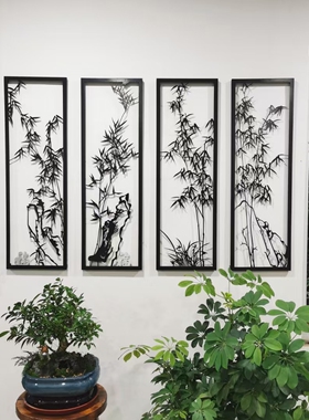 庭院书房挂件装饰新中式铁艺墙面
