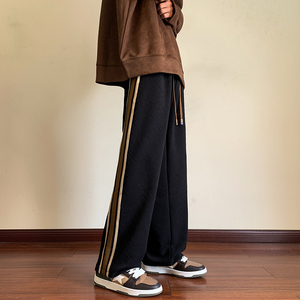 B254-HQ1408-P48 加绒P58 包边包条条纹休闲裤男百搭休闲裤直筒裤图片
