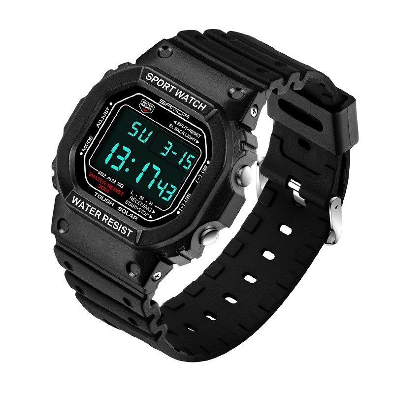 Men's SANDA LED Digital Watch Men 2019 Sport Wrist watch手表