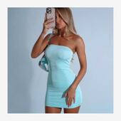 mini 欧美性感修身 dress bodycon offshoulder 裹胸短连衣裙 sexy