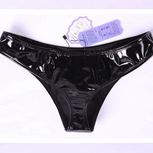 性感窄裆亮面漆皮低腰小内裤 Plastic 三角裤 女式 Lovers胶衣新款