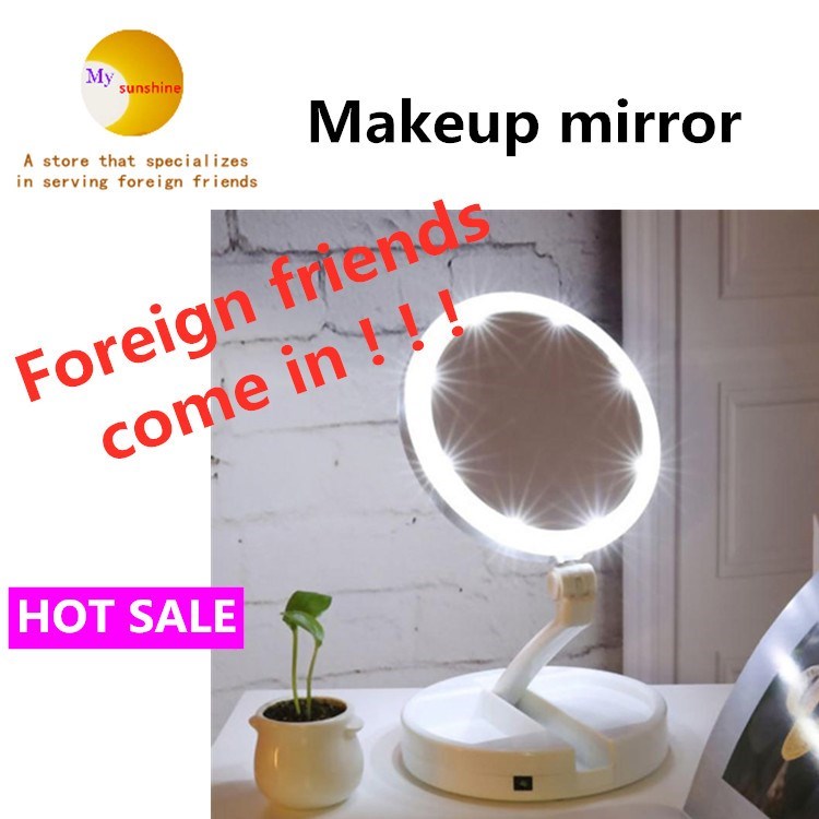 Portable LED illuminated Makeup Mirror 10X mirror lamps