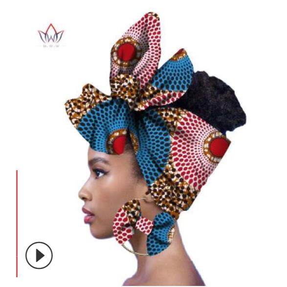 民族风非洲头巾与耳环套装 多花色可选 配件African hair band