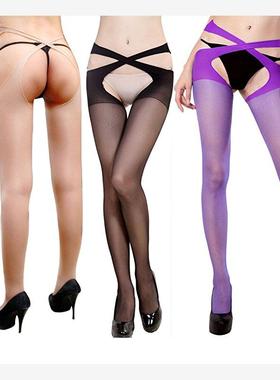Women's Open Crotch Crotchless Suspender Sheer Stocking