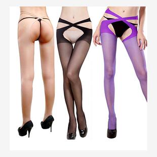 Women's Open Crotch Crotchless Suspender Sheer Stocking