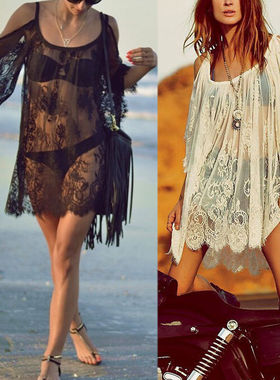 Beach Wear Swimwear Lace Bikini Cover Summer Mini Dress Tops