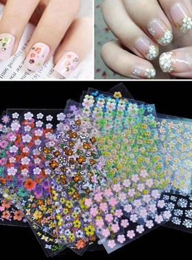 30 Sheets Mixed Colors Floral Design Nail Art Stickers Manic