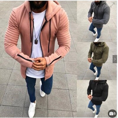 2018Men's Jeans Jacket coat hooded Winter Jackets 男带帽夹克